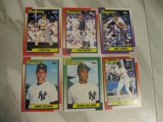 1990 topps yankees complete team set w/traded set; bernie rc - 41 cards total 4