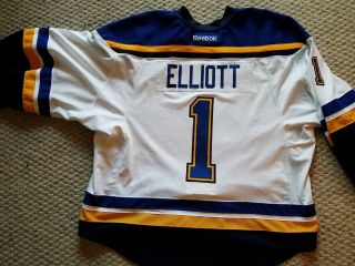 Brian Elliott St Louis Blues 2016 Game Road Playoff Jersey Set 4 Blues
