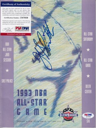 John Stockton All Star Program Autograph Auto Psa Dna Certified Authentic