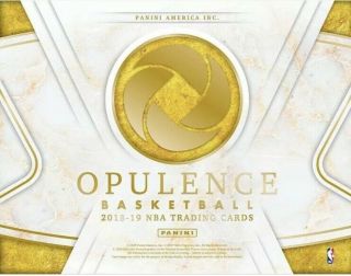 2018 - 19 Panini Opulence Basketball Hobby Box Case (3 Boxes) Pre - Order 6/26/19