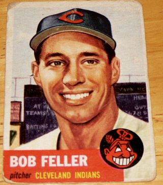 1953 Topps Baseball Set,  54 Bob Feller,  Cleveland Indians