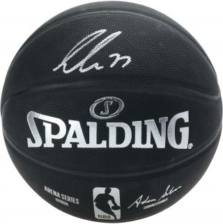 Luka Doncic Dallas Mavericks Signed Black Spalding Indoor Outdoor Basketball