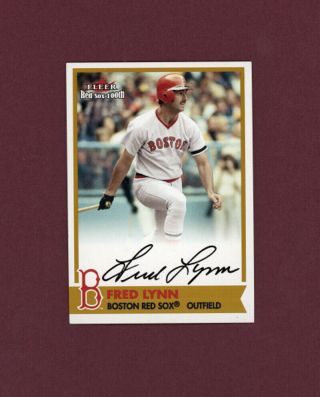 2001 Fleer Autograph Card Of Fred Lynn Outfield For The Boston Red Sox