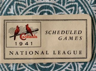 Rare 1941 St.  Louis Cardinals National League Booklet Schedule (unscored)