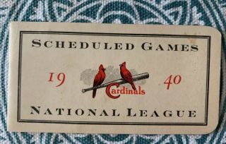 Rare 1940 St.  Louis Cardinals National League Booklet Schedule (unscored)