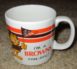 Vintage Garfield Cleveland Browns Coffee Mug Browns Fan - Atic 1978 Nfl