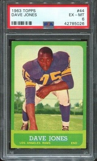 1963 Topps 44 Dave Deacon Jones Rc Psa 6 Los Angeles Rams Hof.  -