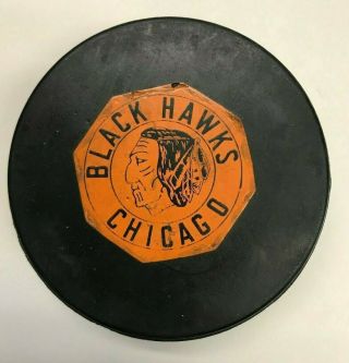 1958 - 62 Chicago Blackhawks Nhl Hockey Game Puck Art Ross Ccm Tyer 6