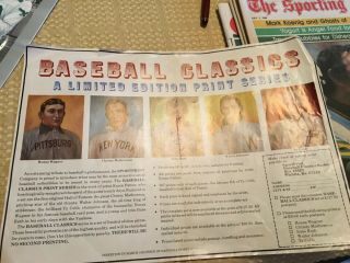 1982 Baseball Classics Sport Print Set Ad Babe Ruth Cobb Honus Wagner Patton