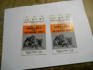 1964 Nebraska Cornhuskers Vs.  Oklahoma State Cowboys Football 2 Ticket Stubs