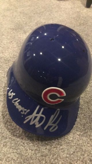Anthony Rizzo Chicago Cubs Autographed Signed Batting Helmet Jsa World Series