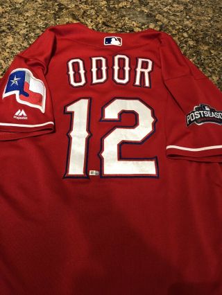 Roughed Odor Game 2016 Texas Rangers Jersey Mlb Authentication
