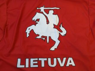 IIHF Game Worn Lithuania Lietuva Ice Hockey Jersey Shirt Tackla XL 24 2