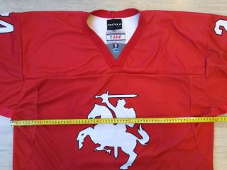 IIHF Game Worn Lithuania Lietuva Ice Hockey Jersey Shirt Tackla XL 24 5