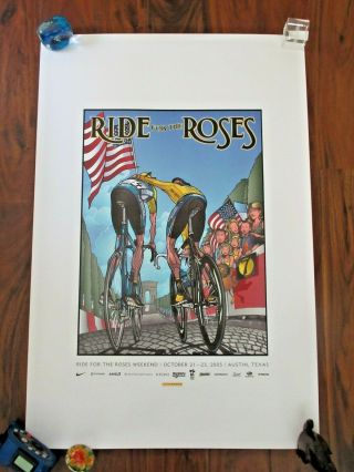 Lance Armstrong Ride For The Roses Poster Lithograph
