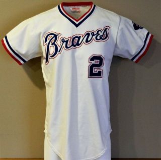 1985 Albert Hall Game Worn Atlanta Braves Home Jersey 2 - Wilson Size 40