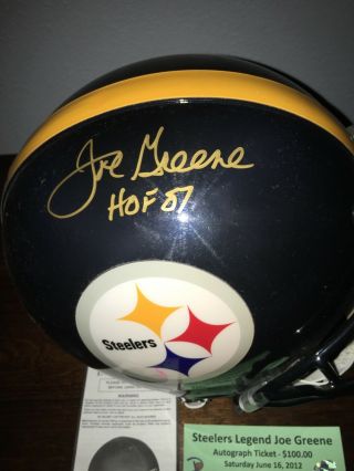 Joe Greene Auto/Signed Steelers Throwback Full Size Authentic Helmet HoF 87 4