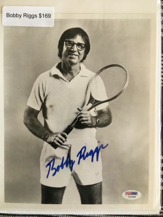 Tennis Legend Bobby Riggs Autographed 8x10 Photo - Psa/dna (battle Of The Sexes)