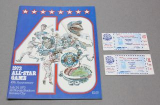 1973 Mlb All - Star Game Program & 2 Ticket Stubs From Royals Stadium,  Kansas City