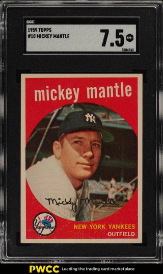1959 Topps Mickey Mantle 10 Sgc 7.  5 Nrmt,  (pwcc)