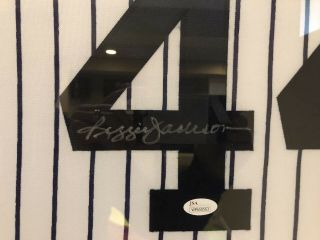 Reggie Jackson Signed York Yankees 35x43 Custom Framed Jersey (JSA) 2