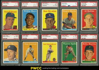 1958 Topps Mid - Grade Complete Set Mantle Mays Clemente Maris Koufax,  Psa (pwcc)