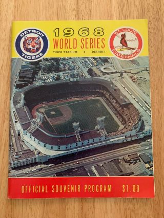 1968 World Series Program Detroit Tigers Vs St.  Louis Cardinals Tiger Stadium
