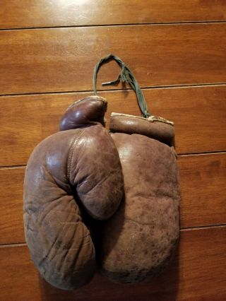 Vintage Antique Wilson Leather Boxing Gloves Youth Model Wallhangers