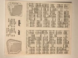1971 White Sox/Cubs Pocket Schedule 3