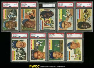 1956 Topps Mid - Grade Complete Set Mantle Mays Aaron Clemente Koufax,  Psa (pwcc)