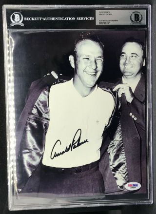 Arnold Palmer 4x Masters Champion Green Jacket Signed 8x10 Photo Beckett Bas
