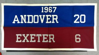 Rare Felt Football Flag Banner Andover Exeter Rivalry 1967 Yale Harvard