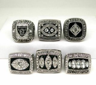 6pc 2002 2014 1980 1976 1983 1967 Oakland Raiders World Championship Ring
