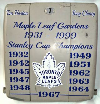 Toronto Stanley Cup Maple Leaf Gardens Grey 7 Seat Bottom Tim Horton - King Clancy