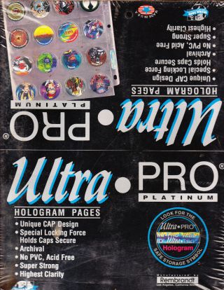 Box 100 Ultra Pro Pocket Hologram Platinum Pages Pogs Milk Caps Tazos