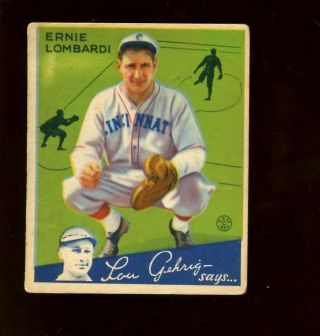 1934 Goudey Baseball Card 35 Ernie Lombardi