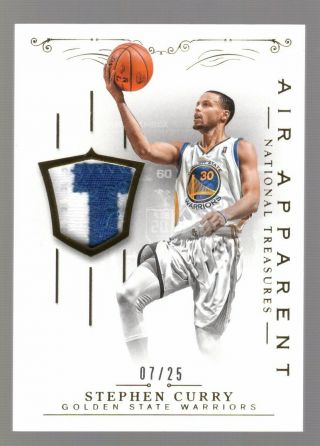Stephen Curry 2013/14 National Treasures Letterman Patch 7/25 Warriors Dubs