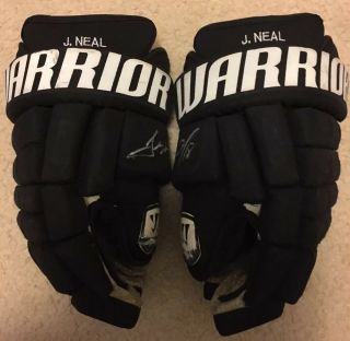 James Neal Signed Pro Stock Game Warrior Hockey Gloves - Dallas Stars