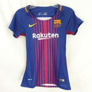 Nike Dri - Fit 2017 Blue Fcb Barcelona Rakuten 10 Lionel Messi Soccer Jersey S