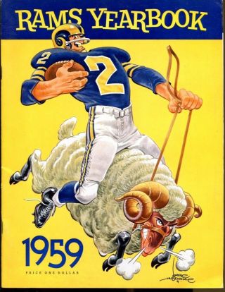 1959 Los Angeles Rams Nfl Yearbook Ex/mt 41026b7