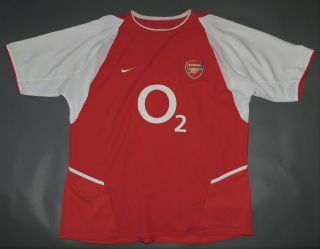 Vtg 2002 - 2003 Arsenal Fc O2 Nike Soccer Football Jersey Shirt Home Red Men 