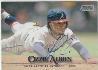 2019 Topps Stadium Club - Ozzie Albies - Autograph On - Card Auto Sca - Oa Braves