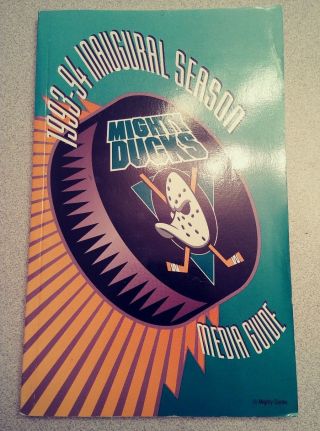 Mighty Ducks Of Anaheim 1993 - 1994 Nhl Hockey Inaugural Season Media Guide Book