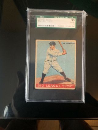 1933 Goudey Lou Gehrig Rookie 92 Sgc 3 Vg.  Psa 2 Equivalent Great Investment