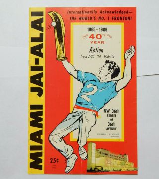 Miami Jai - Alai 40th Year Program (1966)