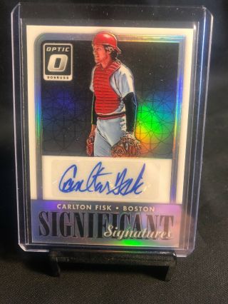2016 Optic Carlton Fisk Significant Signatures Auto Red White Sox Signed