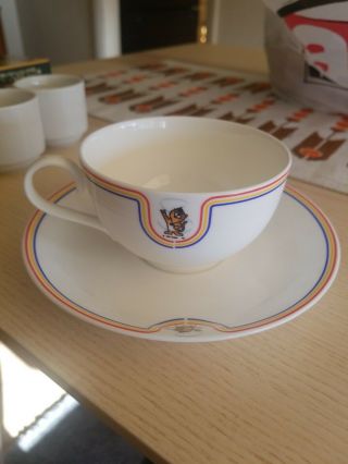 Vintage Official Cup Saucer Haeng 1986 Slooc Olympics Memorabilia Seoul Korea