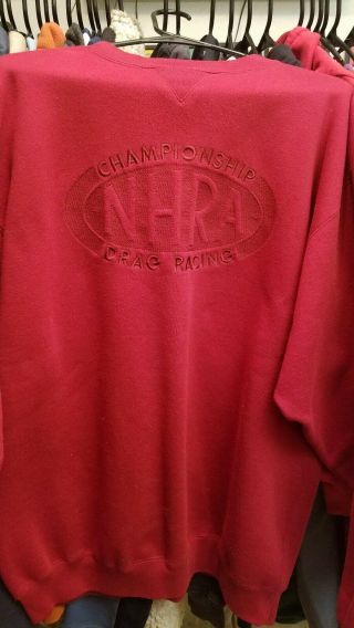 Vintage Nhra Championship Drag Racing Crewneck Sweatshirt Mens Size Large Red