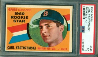 Carl Yastrzemski 1960 Topps Rookie 148 Psa 5 Boston Red Sox / Just Graded