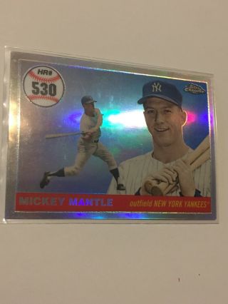 Mickey Mantle 2008 Topps Chrome Refractor Sp 027/400